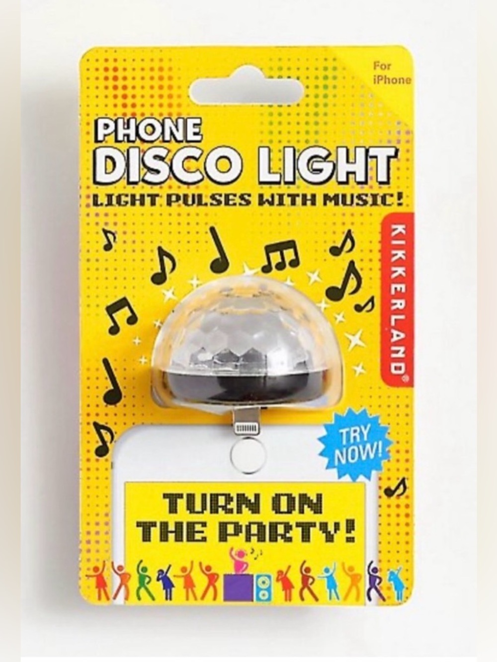Kikkerland Phone Disco Light - Black/Clear Party Light for iPhone